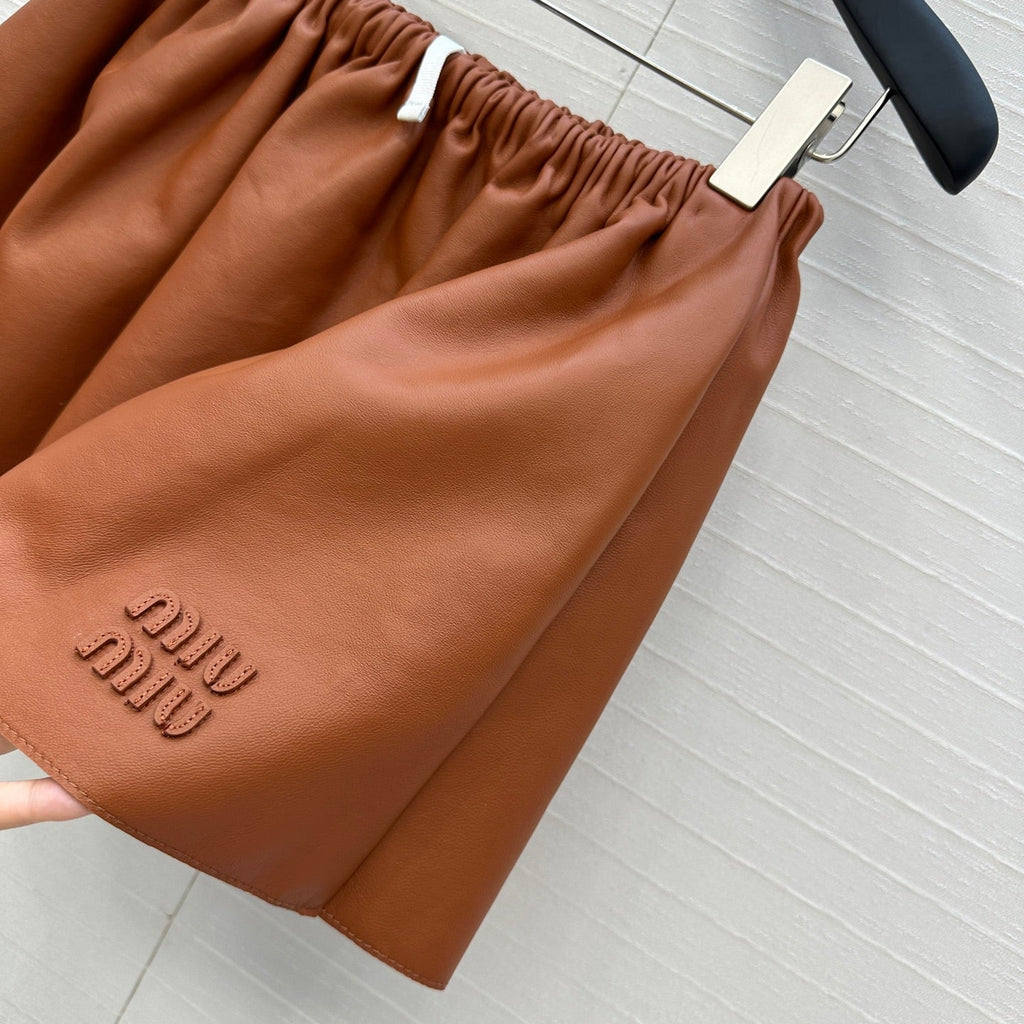 Miu Miu 25 Set Orange Brown Leather