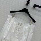 Celine 25 Lace One-shoulder Top White Cotton