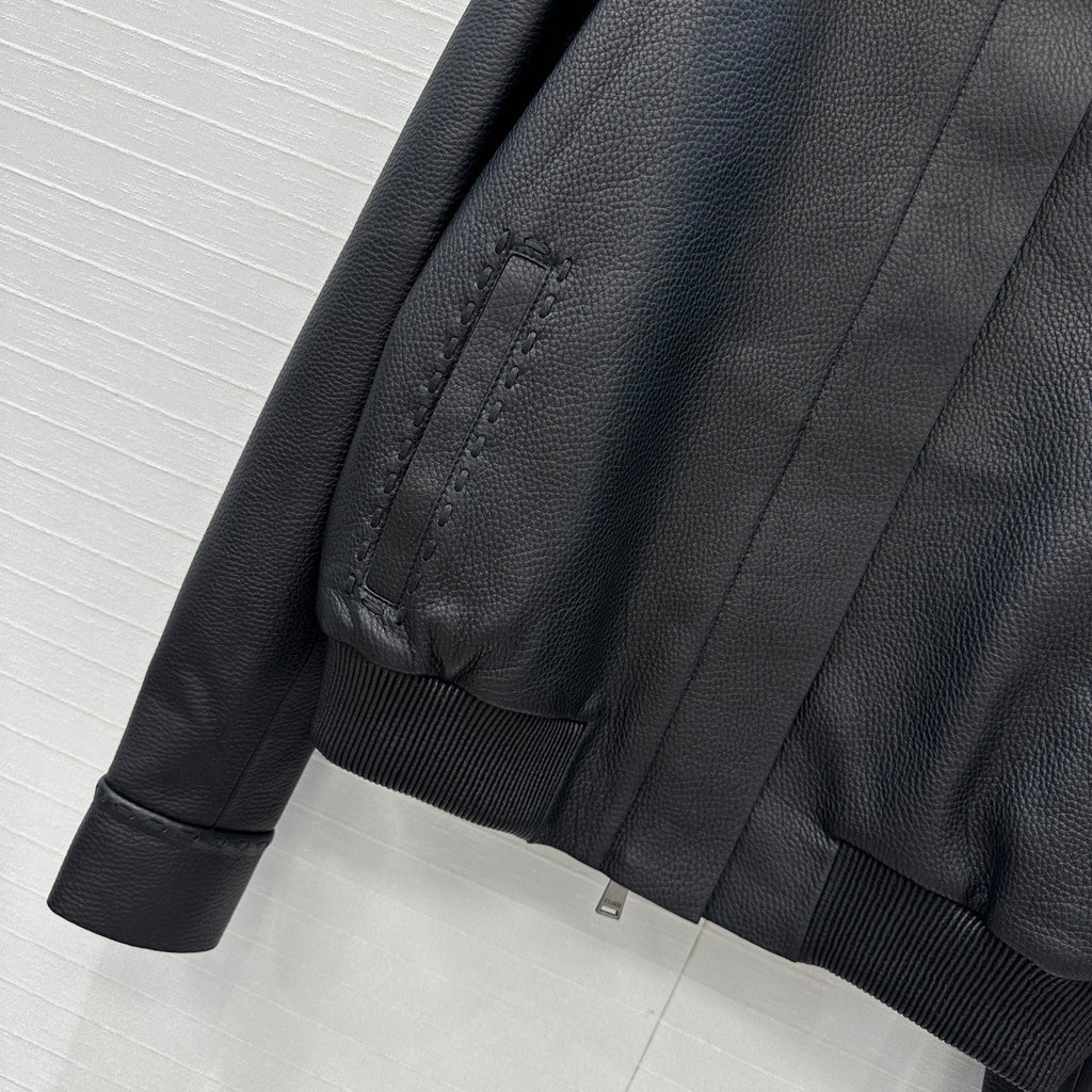 Fendi 25 Leather Jacket Black 0021
