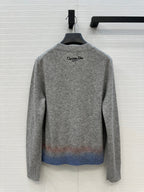 CD 25 Embroidered Sweater Grey Cashmere