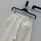 Loewe Wide-leg Straight-leg Pants White Cotton