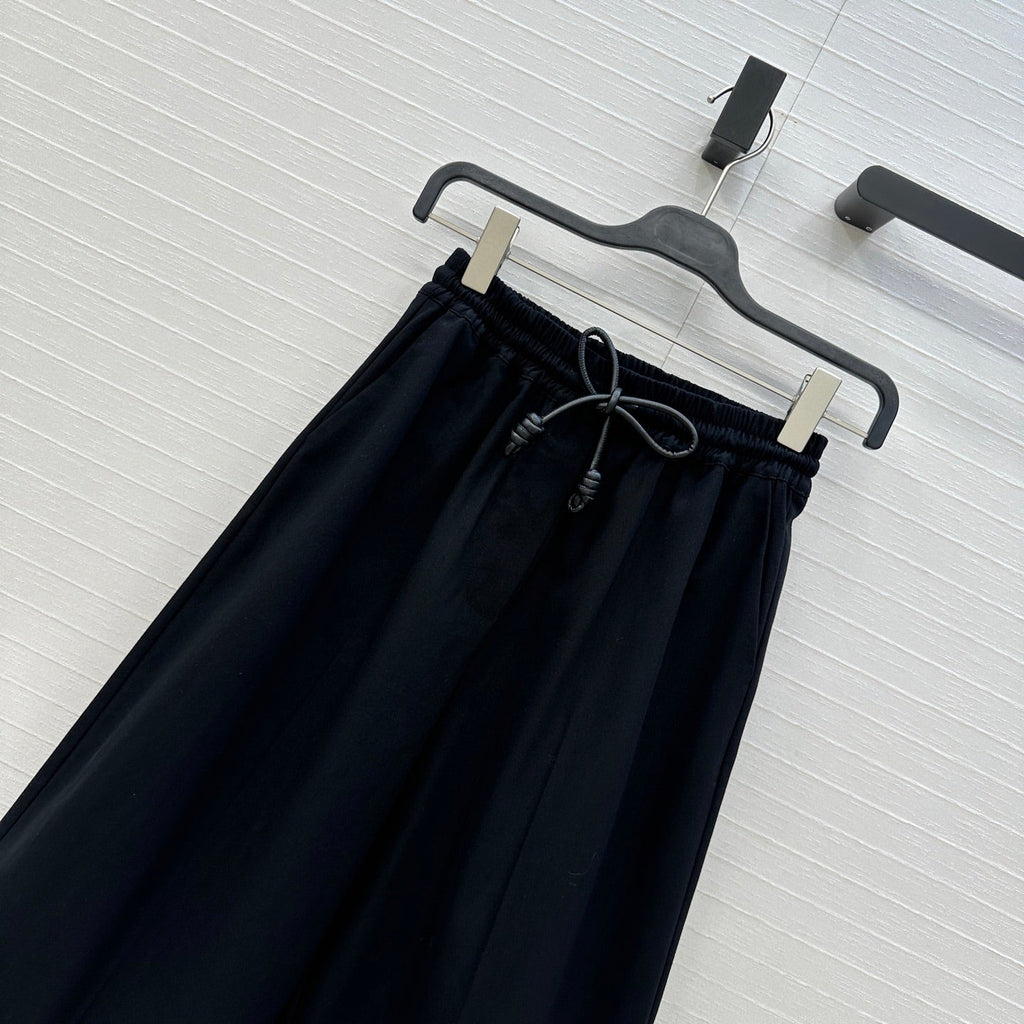 Loewe Wide-leg Straight-leg Pants Black Cotton
