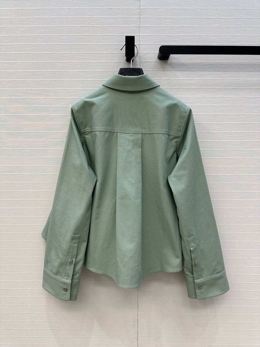 Loewe  A-line Denim Shirt Jacket Green Cotton