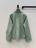 Loewe  A-line Denim Shirt Jacket Green Cotton