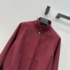 Loewe 25 Stand-up Collar Jacket Burgundy Polyester 288228