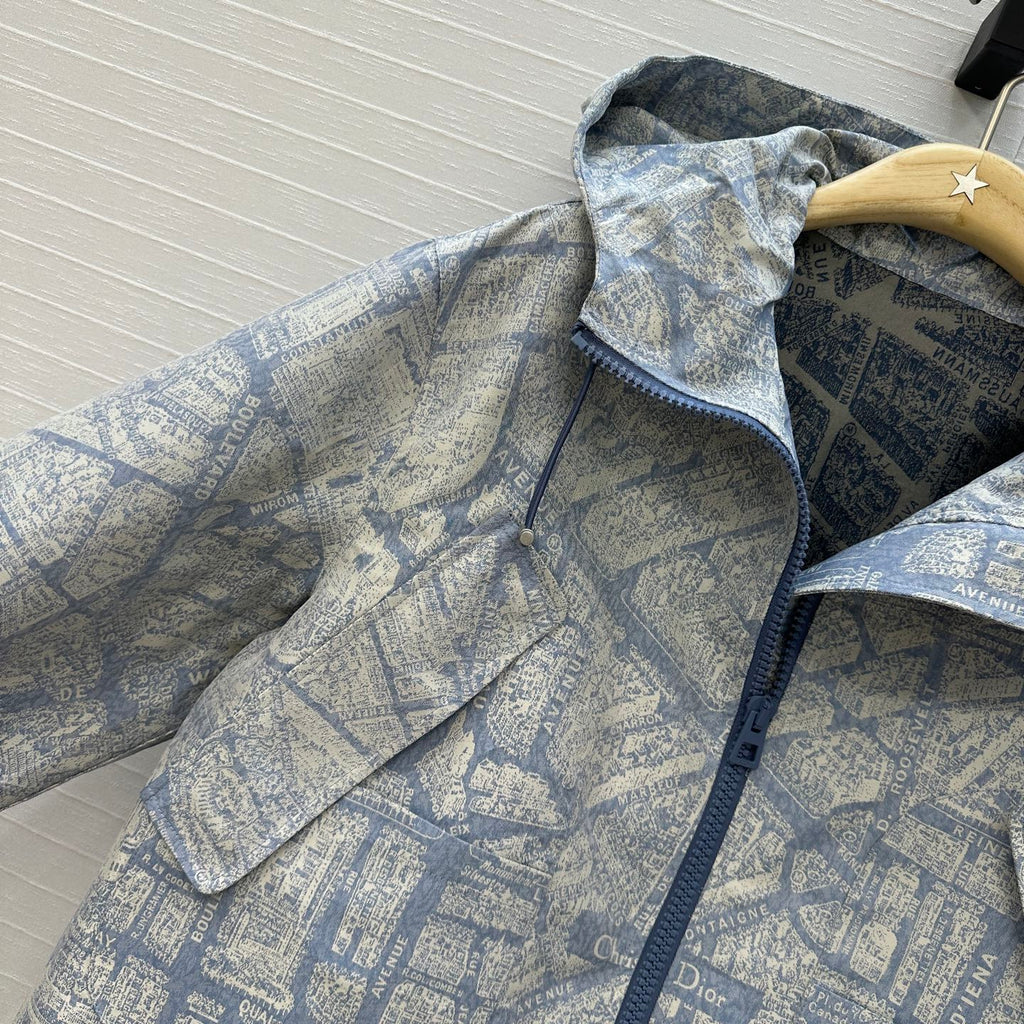 CD 25 hooded Jacket Blue Cotton