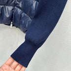 Moncler 25 Jacket Navy Blue Polyester Mix Wool
