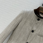 LP 25 Jacket Gray mix Brown Tencel Linen Cotton 310159