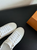 LV Time Out Sneakers White Mix Brown Monogram Cowhide