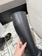CD Belle-D Heeled Boot Black Lambskin