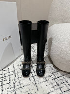 CD Belle-D Heeled Boot Black Lambskin