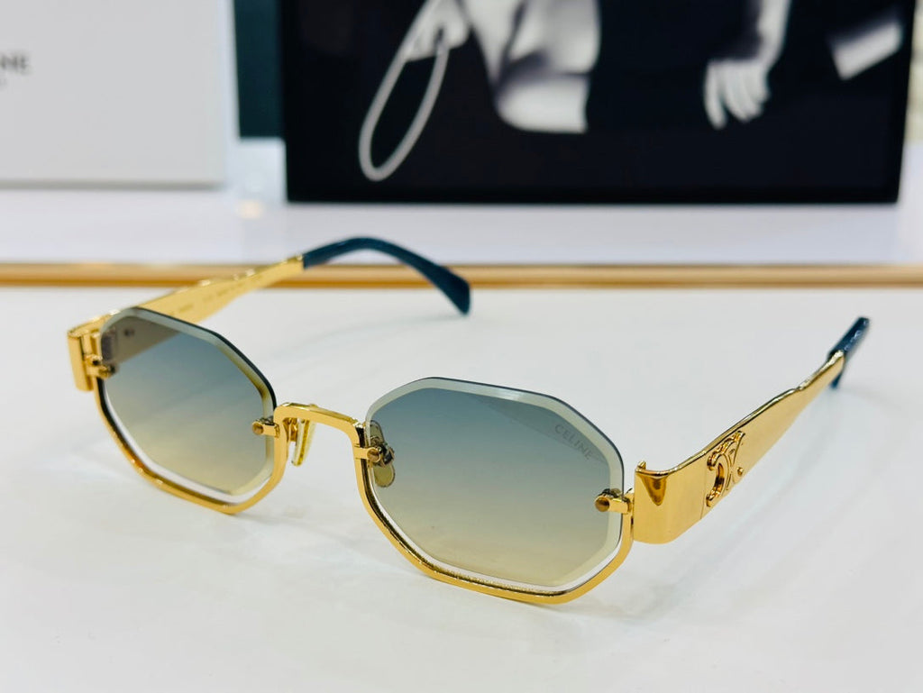 TRIOMPHE SEMI-RIMLESS SUNGLASS CL42118 IN METAL
