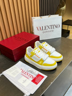 VT 25S Couple Sneakers White Yellow Calfskin 563109