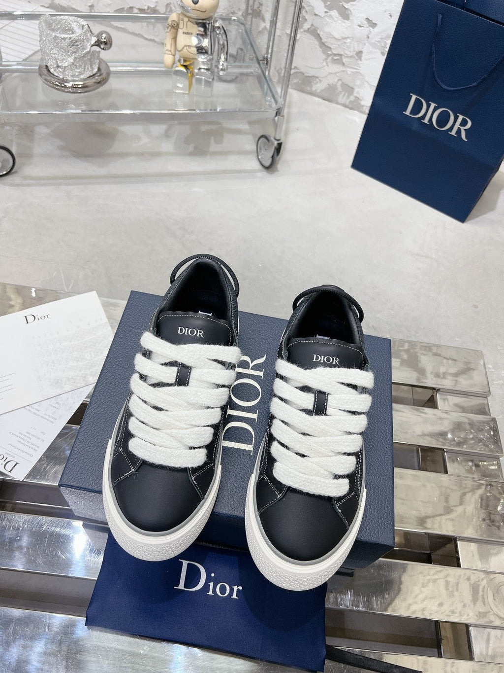 CD B33 Sneaker 30mm In Black Calfskin 100662