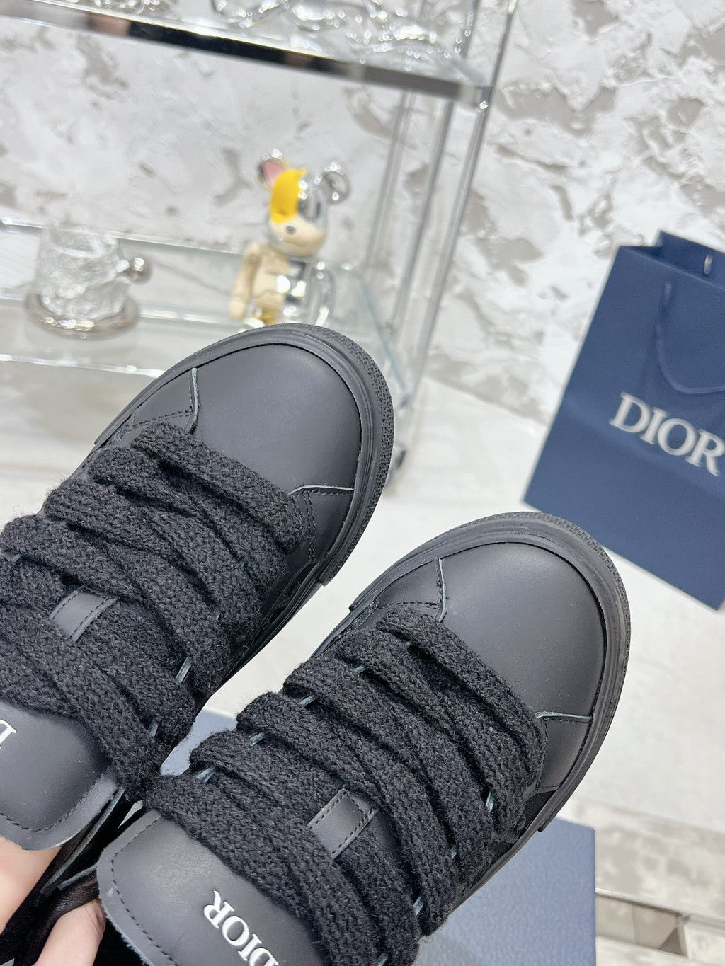 CD B33 Sneaker 30mm In Black Calfskin 100668