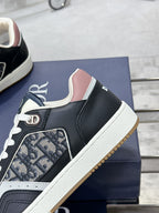 CD B27 Low-Top Sneaker 30mm In Black Pink Monogram Calfskin 100785