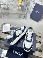 CD B27 Low-Top Sneaker 30mm In Deep Blue Monogram Calfskin  100821