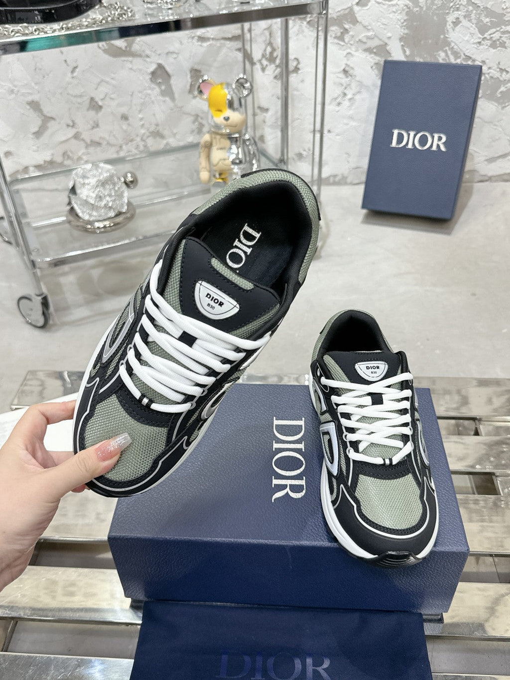 CD B30 Sneaker 35mm In Black Mesh Fabric 100646