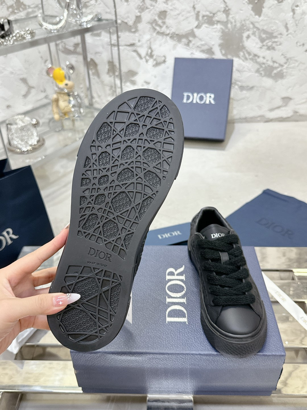 CD B33 Sneaker 30mm In Black Monogram Calfskin 100560