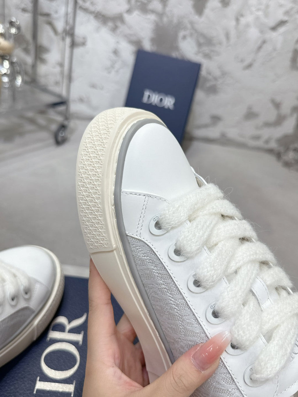 B33 Sneaker 30mm Grey Mix White Monogram Calfskin  103964