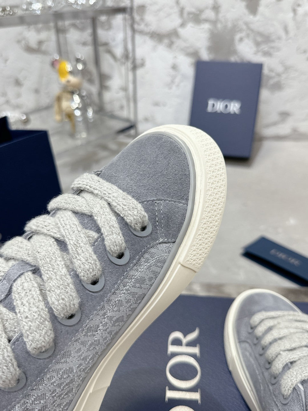 B33 Sneaker 30mm Dark Grey Mix Light Grey Monogram Suede 103966