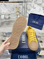CD B33 Sneaker 40mm In Dark Yellow Monogram Satin Embroidery Fabric 103988