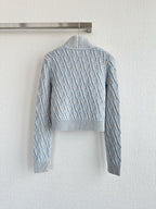 Fendi 25 Short Coat Light Blue Wool 0033