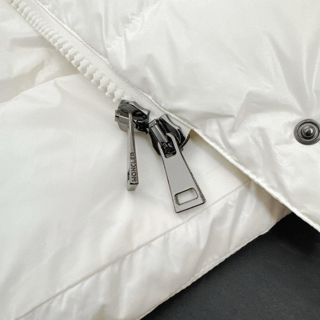 Moncler 2025 Cavettaz Long Coat White Nylon Down