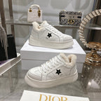 CD Dior Star Platform Sneaker In White Cowhide 996424