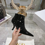 CD Tribales Heeled Ankle Boot 65mm In Black Glossy Cowhide 996434