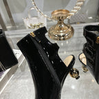 D-Idole Heeled Ankle Boot In Black Glossy Lambskin 996440