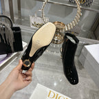 D-Idole Heeled Ankle Boot In Black Glossy Lambskin 996440