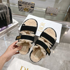 CD Dioract Slide 40mm In Black Suede 996360