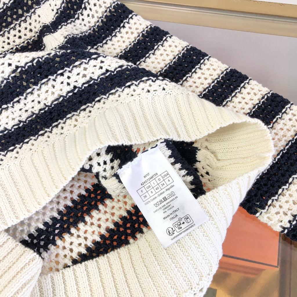 CD 25 Knitted Sweater White Mix Black 293547