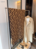 FF Jacquard 180CM Scarf Brown Wool 103618
