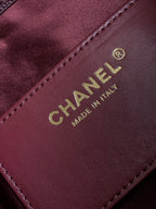 Chanel 25 Hobo Bag 22cm Burgundy Calfskin 286183