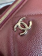 Chanel 2025 Vanity 17cm Bag Burgundy Caviar Leather 320301