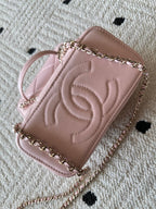 Chanel 2025 Vanity 17cm Bag Pink Caviar Leather 320302