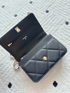 Chanel 2025 Trendy CC Wallet on Chain 19cm Bag Black Caviar Leather 320291