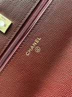 Chanel 2025 Trendy CC Wallet on Chain 19cm Bag Burgundy Caviar Leather 320294