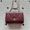 Chanel 2025 Trendy CC Wallet on Chain 19cm Bag Burgundy Caviar Leather 320294