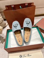 LP Dot sole walk mocassin Demin Blue Suede 214998