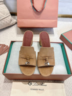 LP 25C Summer Charms Mules 55MM Marigold Brown Suede 215033