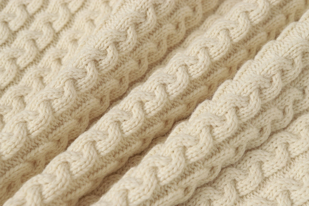 Loewe 2025 Anagram Cable-knit Sweater Cream Wool 315680