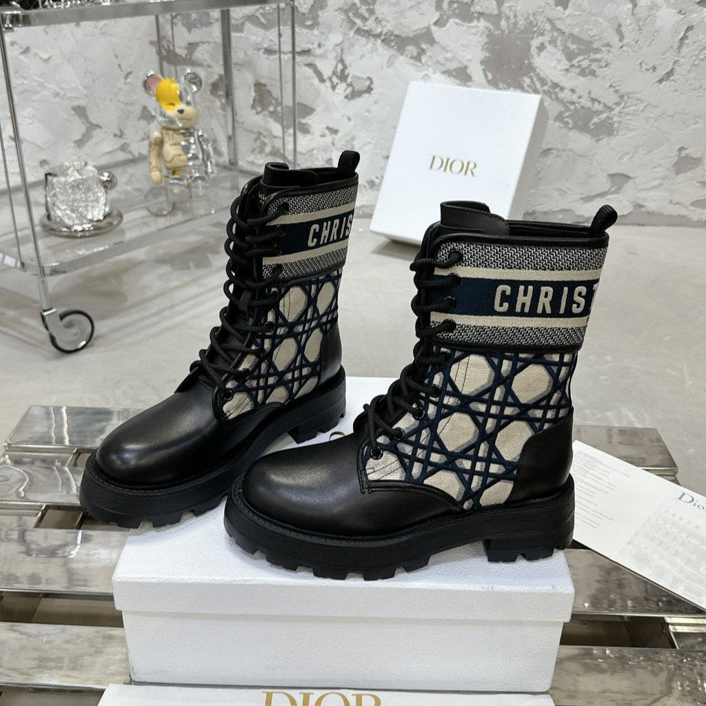D-Major Ankle Boot In Black Mix Charcoal Blue Tweed 100590