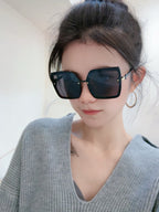 SQUARE SUNGLASSES L081 IN BLACK RED ACETATE