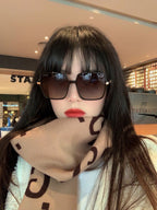 OVERSIZED SQUARE FRAME SUNGLASSES G1307 IN ACETATE AND METAL