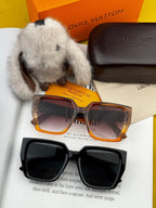 SQUARE SUNGLASS L6133 IN ACETATE FRAME EMBOSSED LOGO