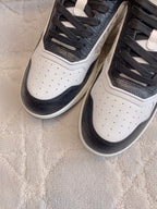 CD B27 Low-Top Sneaker White Black Print Wrinkled Calfskin
