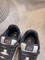 CD B27 Low-Top Sneaker White Black Print Wrinkled Calfskin